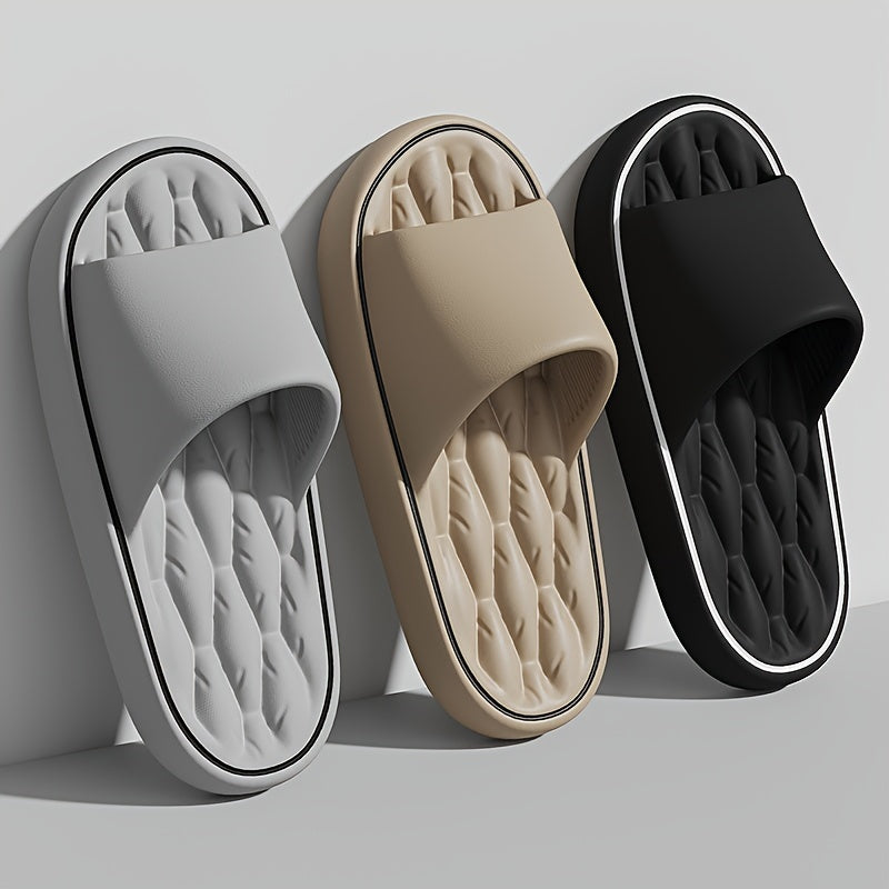 1pc Men'S for home Anti-Slip Slippers Thick Sole Silent Bathroom Shower Soft Elastic Cushioning Slippers Comfortable For Home/Wear Out Non-Stuffy.