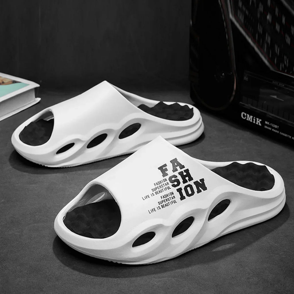 Men's Massage Slide Sandals Thick Sole Non-Slip Indoor Outdoor Shower & Beach Slides