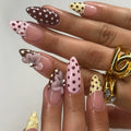 3D Flower French Tip Press On Nails Almond