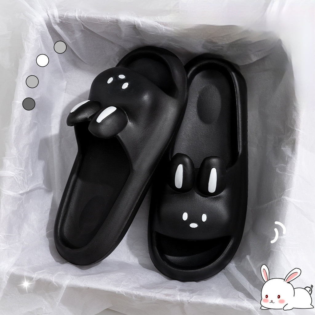 Women's Non-Slip Indoor Slippers - Soft Cushioned EVA Bathroom Slippers with Cute Rabbit Design
