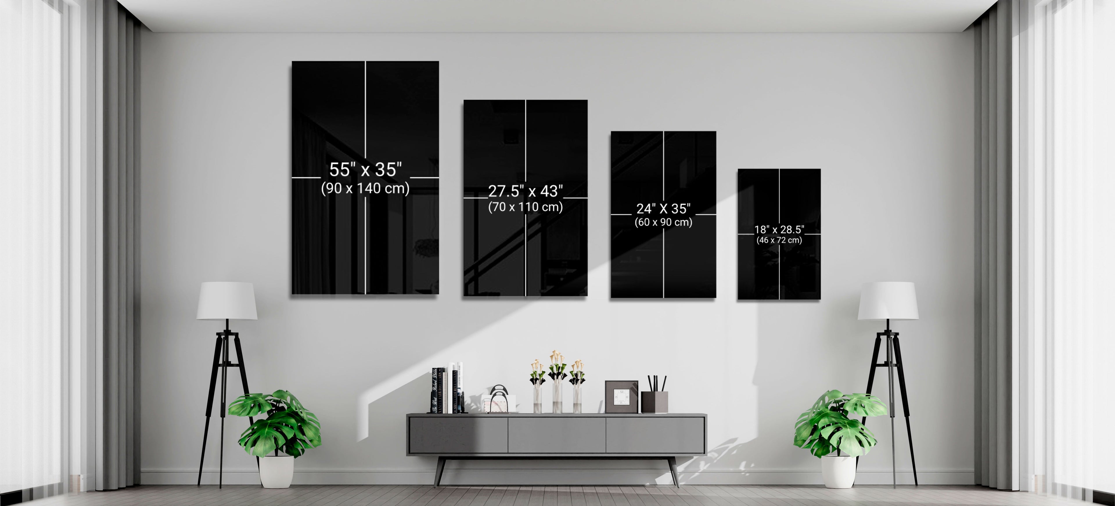 Woman Shadow Glass Wall Art