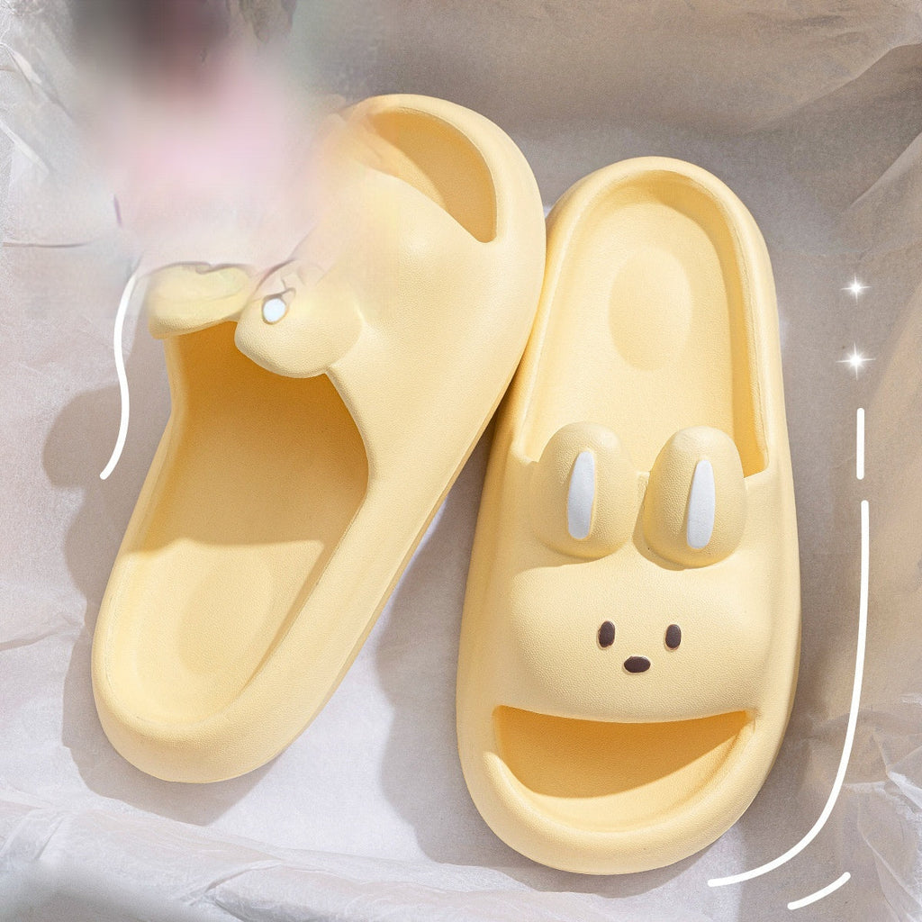 Women's Non-Slip Indoor Slippers - Soft Cushioned EVA Bathroom Slippers with Cute Rabbit Design