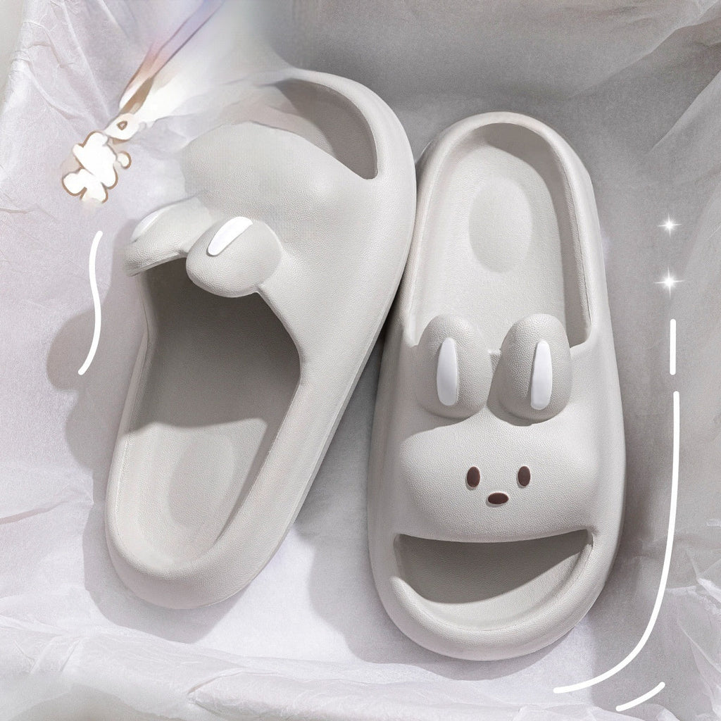 Women's Non-Slip Indoor Slippers - Soft Cushioned EVA Bathroom Slippers with Cute Rabbit Design
